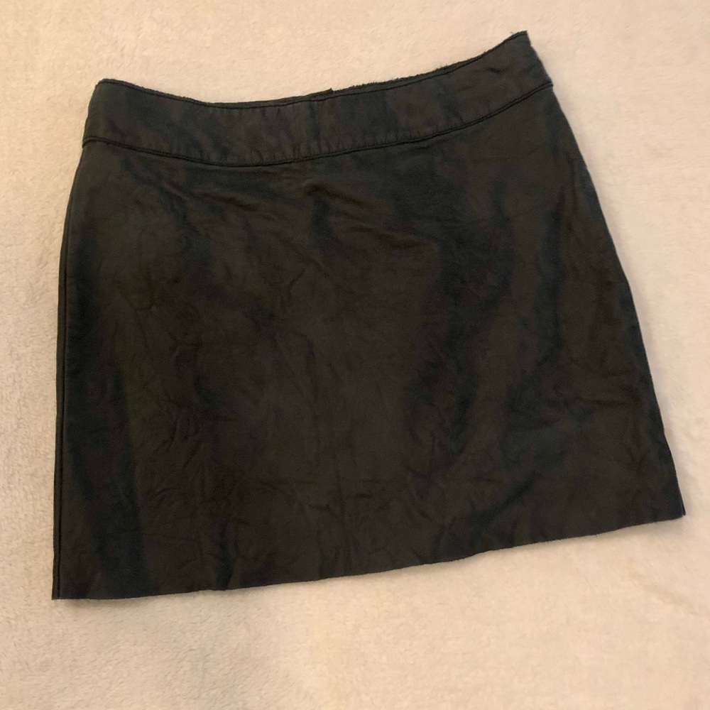 Express Dark Grey Leather Mini Skirt Size 1/2 VGUC